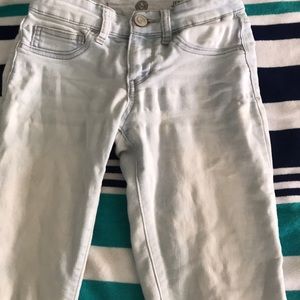 Long Faded Blue/White Jeans Jeggings